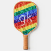 LGBT LGBTQ Rainbow Flag Gay Pride Monogramm Initia Pickleball Schläger (Vorderseite)