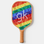 LGBT LGBTQ Rainbow Flag Gay Pride Monogramm Initia Pickleball Schläger (Rückseite)