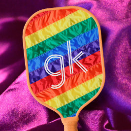 LGBT LGBTQ Rainbow Flag Gay Pride Monogramm Initia Pickleball Schläger