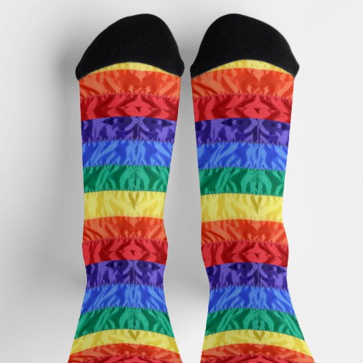 LGBT LGBTQ Rainbow Flag Rainbow Stripes Gay Pride Socken (Oben)