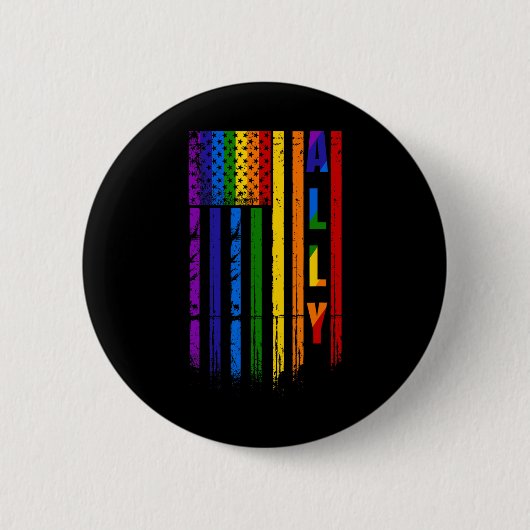 Lgbt Lgbtq Rainbow Pride American Flag 4. Juli Button (Vorderseite)