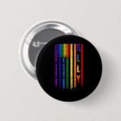 Lgbt Lgbtq Rainbow Pride American Flag 4. Juli Button (Vorne & Hinten)