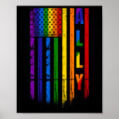 Lgbt Lgbtq Rainbow Pride American Flag 4. Juli Poster (Vorne)