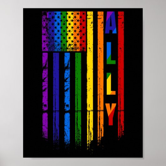 Lgbt Lgbtq Rainbow Pride American Flag 4. Juli Poster (Vorne)