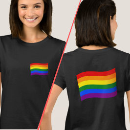 LGBT-LGBTQ-Vorderseite/Rückseite des Rainbow-Flag- T-Shirt