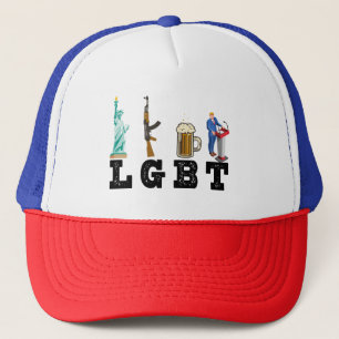 LGBT Liberty Guns Beer Trump politisches Geschenk Truckerkappe