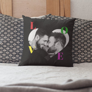 LGBT-LIEBE-Buchstaben Schwarz-Weiß-Foto Kissen