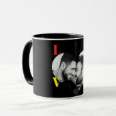 LGBT-LIEBE-Buchstaben Schwarz-Weiß-Foto Tasse (Vorderseite Links)
