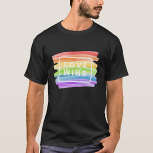 LGBT-Liebe für Wasserfarben gewinnt Regenbogenfarb T-Shirt