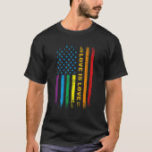 LGbt Liebe Liebe American Flag Gay Pride Lgbtq T-Shirt (Vorderseite)