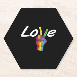 LGBT Liebe Peace Sign Regenbogen Lesbischer Gay Pr Untersetzer