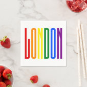 LGBT London Gay Pride Rainbow Text LGBTQ Party Serviette (Beispiel)