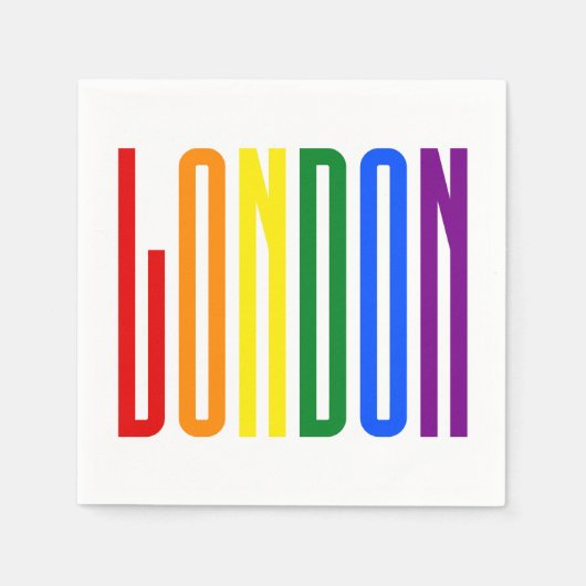 LGBT London Gay Pride Rainbow Text LGBTQ Party Serviette (Vorderseite)