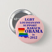 LGBT Louisianans für Obama 2012 Button (Vorne & Hinten)