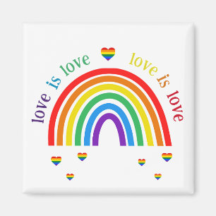 LGBT Magnet - Regenbogenherzen Liebe ist Liebe