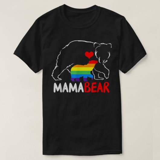 LGBT Mama Bear - Gay Pride Equal Rights Rainbow T-Shirt (Design vorne)