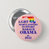 LGBT Marylander für Obama 2012 Button (Vorne & Hinten)