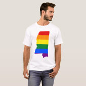 LGBT Mississippi, US state flag map T-Shirt (Vorne ganz)