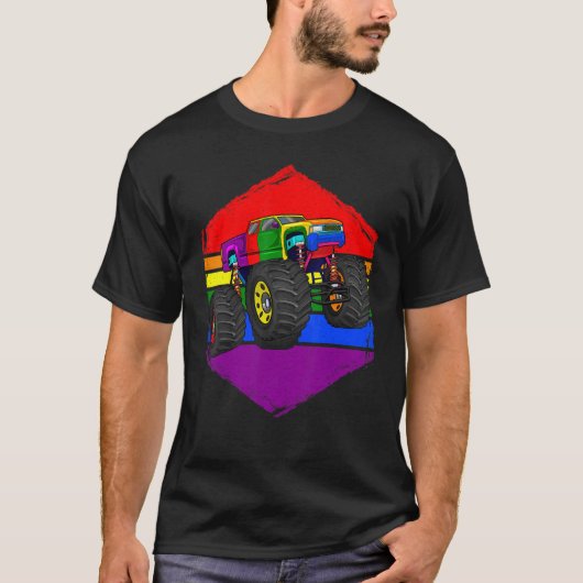 Lgbt Monster Truck Rainbow Flag Lgbt Q Car Gay Pri T-Shirt (Vorderseite)