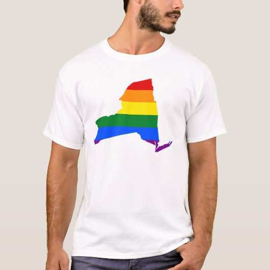 LGBT New York, T - Shirt der US-Staatsflagge (Vorderseite)