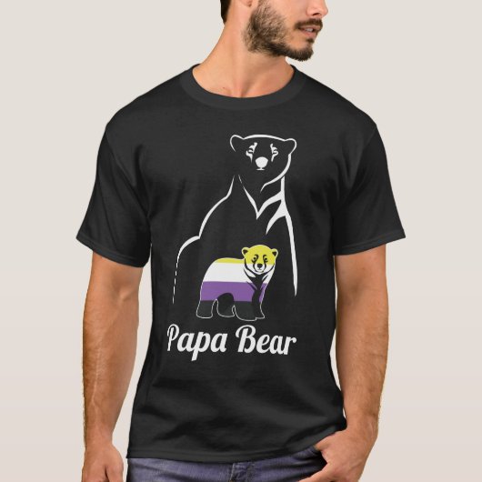 LGBT Non-Binary Papa Bear Enby Non-Binary Pride T-Shirt (Vorderseite)