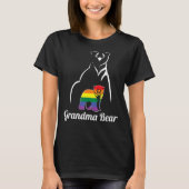 Lgbt Oma Bear Gay Pride Lesbian Regenbogenschleier T-Shirt (Vorderseite)