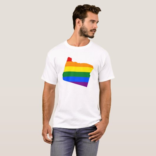 LGBT Oregon, T - Shirt der US-Staatsflagge (Vorne ganz)