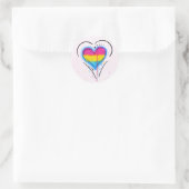 LGBT Pansexual Bisexual Prix Herz Flag Runder Aufkleber (Tasche)