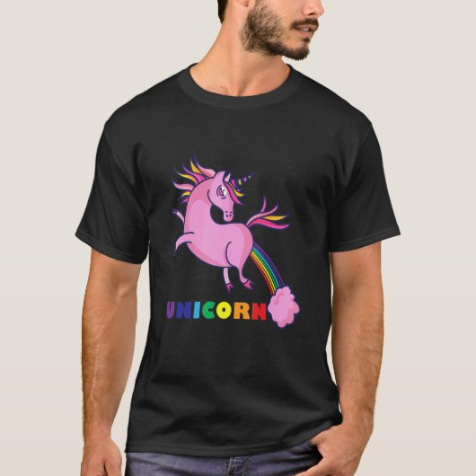 LGBT Pink unicorn flying with his back gay lesbian T-Shirt (Vorderseite)