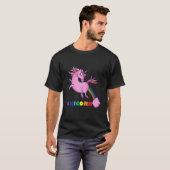 LGBT Pink unicorn flying with his back gay lesbian T-Shirt (Vorne ganz)