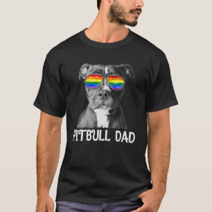 LGBT Pitbull Vater Regenbogen Flag Flag Lover T-Shirt