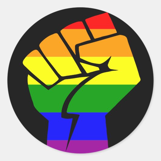 LGBT-Power Runder Aufkleber (Vorderseite)
