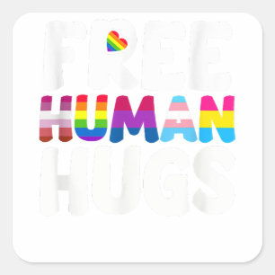 LGBT-Preis Monat für gratis menschliche Hugs Quadratischer Aufkleber