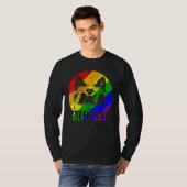 Lgbt Pride Ally Cat Rainbow Flag Gay Lesbian Supp T-Shirt (Vorne ganz)