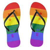 LGBT Pride and Rainbow Pride Flag Adult Flip Flops Badesandalen (Fußbett)