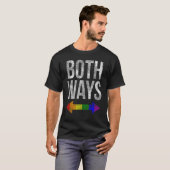 LGBT Pride Both Ways Bisexual Rainbow Arrow Human  T-Shirt (Vorne ganz)