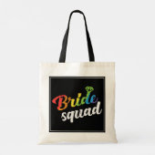 LGBT Pride Bride Squad Wedding Gay Lesbian Rainbow Tragetasche (Rückseite)