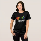 LGBT Pride Bride Squad Wedding Gay Lesbian Rainbow Tri-Blend Shirt (Vorderseite voll)