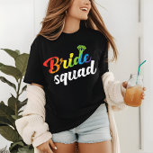 LGBT Pride Bride Squad Wedding Gay Lesbian Rainbow Tri-Blend Shirt