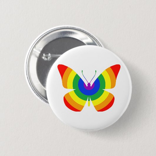 LGBT Pride Butterfly Button (Vorne & Hinten)