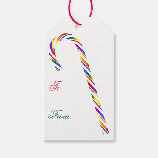 LGBT+ Pride Candy Cane Gift Tags Geschenkanhänger (Vorderseite)
