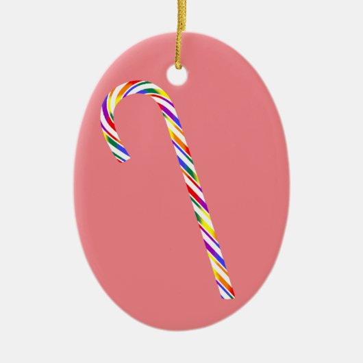 LGBT+ Pride Candy Cane Keramik Ornament (Vorne)