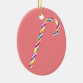 LGBT+ Pride Candy Cane Keramik Ornament (Hinten)