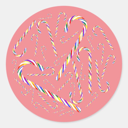 LGBT+ Pride Candy Cane Stickers (Vorderseite)