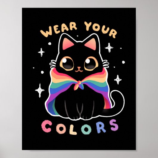 LGBT Pride Cat - Kawaii Rainbow Kitty - Tragen Sie Poster (Vorne)