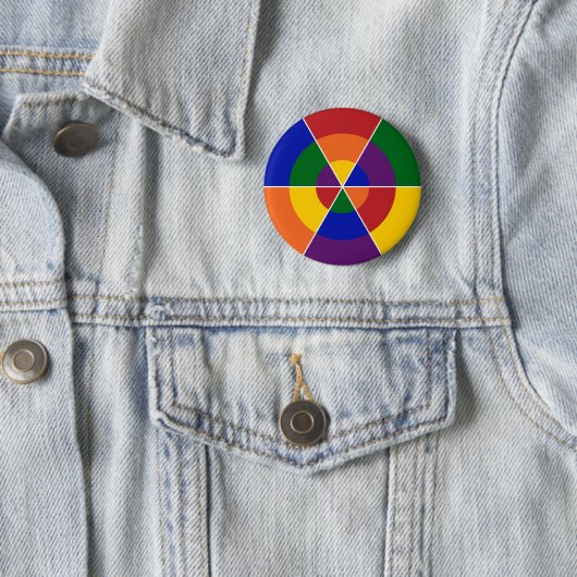 LGBT Pride Colorful Geometric Rainbow Button (Beispiel)