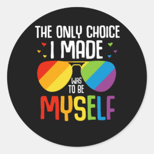LGBT Pride Colorful Rainbow Sunglasses gleich rech Runder Aufkleber