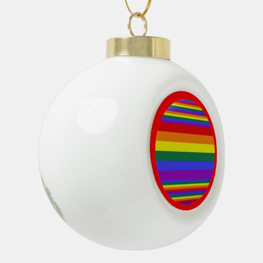 LGBT Pride Colors Keramik Kugel-Ornament (Links)