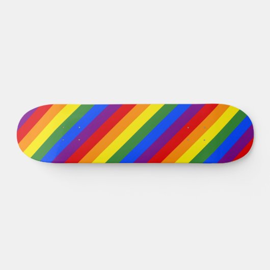 LGBT Pride Diagonal Rainbow Stripmuster Skateboard (Horizontal)