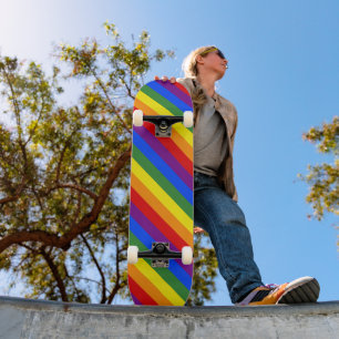 LGBT Pride Diagonal Rainbow Stripmuster Skateboard